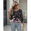 imageZeagoo 34 Length Sleeve Women Tops Crew Neck Blouses Dressy Casual Summer T Shirts Loose Fit Business Work ClothesSf31pink Flower