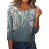 imageZeagoo 34 Length Sleeve Women Tops Crew Neck Blouses Dressy Casual Summer T Shirts Loose Fit Business Work ClothesWf71grey