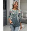 imageZeagoo 34 Length Sleeve Women Tops Crew Neck Blouses Dressy Casual Summer T Shirts Loose Fit Business Work ClothesWf71grey