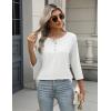imageZeagoo 34 Length Sleeve Women Tops Crew Neck Blouses Dressy Casual Summer T Shirts Loose Fit Business Work ClothesWhite