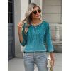 imageZeagoo 34 Length Sleeve Women Tops Crew Neck Blouses Dressy Casual Summer T Shirts Loose Fit Business Work ClothesXh363green