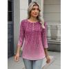 imageZeagoo 34 Length Sleeve Women Tops Crew Neck Blouses Dressy Casual Summer T Shirts Loose Fit Business Work ClothesXh370purple