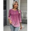 imageZeagoo 34 Length Sleeve Women Tops Crew Neck Blouses Dressy Casual Summer T Shirts Loose Fit Business Work ClothesXh370purple