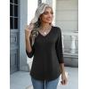 imageZeagoo Womens 34 Length Sleeve Tunic Tops Casual V Neck Shirts Basic Tees Business Work Blouses Summer Fall 2025 ClothesBlack
