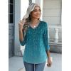imageZeagoo Womens 34 Length Sleeve Tunic Tops Casual V Neck Shirts Basic Tees Business Work Blouses Summer Fall 2025 ClothesBlue Leavesxh363