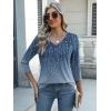 imageZeagoo Womens 34 Length Sleeve Tunic Tops Casual V Neck Shirts Basic Tees Business Work Blouses Summer Fall 2025 ClothesBlue Leavesxh483