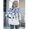 imageZeagoo Womens 34 Length Sleeve Tunic Tops Casual V Neck Shirts Basic Tees Business Work Blouses Summer Fall 2025 ClothesBlue Leavewf41