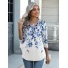 imageZeagoo Womens 34 Length Sleeve Tunic Tops Casual V Neck Shirts Basic Tees Business Work Blouses Summer Fall 2025 ClothesBlue Leavewf41