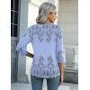 imageZeagoo Womens 34 Length Sleeve Tunic Tops Casual V Neck Shirts Basic Tees Business Work Blouses Summer Fall 2025 ClothesBlue Printedsf166