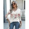 imageZeagoo Womens 34 Length Sleeve Tunic Tops Casual V Neck Shirts Basic Tees Business Work Blouses Summer Fall 2025 ClothesColorful Flowerwf67
