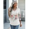 imageZeagoo Womens 34 Length Sleeve Tunic Tops Casual V Neck Shirts Basic Tees Business Work Blouses Summer Fall 2025 ClothesColorful Flowerwf67