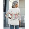 imageZeagoo Womens 34 Length Sleeve Tunic Tops Casual V Neck Shirts Basic Tees Business Work Blouses Summer Fall 2025 ClothesColorful Flowerwf67