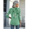 imageZeagoo Womens 34 Length Sleeve Tunic Tops Casual V Neck Shirts Basic Tees Business Work Blouses Summer Fall 2025 ClothesGreen Flowerbf180