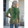 imageZeagoo Womens 34 Length Sleeve Tunic Tops Casual V Neck Shirts Basic Tees Business Work Blouses Summer Fall 2025 ClothesGreen Flowermz808