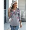 imageZeagoo Womens 34 Length Sleeve Tunic Tops Casual V Neck Shirts Basic Tees Business Work Blouses Summer Fall 2025 ClothesGrey Flowerhf36