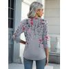 imageZeagoo Womens 34 Length Sleeve Tunic Tops Casual V Neck Shirts Basic Tees Business Work Blouses Summer Fall 2025 ClothesGrey Flowerhf36
