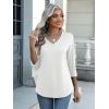 imageZeagoo Womens 34 Length Sleeve Tunic Tops Casual V Neck Shirts Basic Tees Business Work Blouses Summer Fall 2025 ClothesWhite