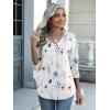 imageZeagoo Womens 34 Length Sleeve Tunic Tops Casual V Neck Shirts Basic Tees Business Work Blouses Summer Fall 2025 ClothesWhite Flowersbf290