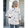 imageZeagoo Womens 34 Length Sleeve Tunic Tops Casual V Neck Shirts Basic Tees Business Work Blouses Summer Fall 2025 ClothesWhite Flowersbf290
