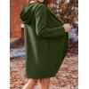 imageZeagoo Womens Long Zip Up Hoodie Lightweight Oversized Tunic Sweatshirt Open Front Cardigan Jacket with PocketsAfleece Fabricarmy Green
