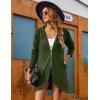 imageZeagoo Womens Long Zip Up Hoodie Lightweight Oversized Tunic Sweatshirt Open Front Cardigan Jacket with PocketsAfleece Fabricarmy Green