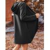 imageZeagoo Womens Long Zip Up Hoodie Lightweight Oversized Tunic Sweatshirt Open Front Cardigan Jacket with PocketsAfleece Fabricblack