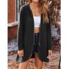 imageZeagoo Womens Long Zip Up Hoodie Lightweight Oversized Tunic Sweatshirt Open Front Cardigan Jacket with PocketsAfleece Fabricblack