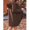 imageZeagoo Womens Long Zip Up Hoodie Lightweight Oversized Tunic Sweatshirt Open Front Cardigan Jacket with PocketsAfleece Fabricbrown