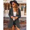 imageZeagoo Womens Long Zip Up Hoodie Lightweight Oversized Tunic Sweatshirt Open Front Cardigan Jacket with PocketsAfleece Fabricdark Gray