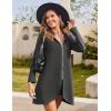 imageZeagoo Womens Long Zip Up Hoodie Lightweight Oversized Tunic Sweatshirt Open Front Cardigan Jacket with PocketsAfleece Fabricdark Gray