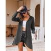 imageZeagoo Womens Long Zip Up Hoodie Lightweight Oversized Tunic Sweatshirt Open Front Cardigan Jacket with PocketsAfleece Fabricdark Gray