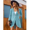 imageZeagoo Womens Long Zip Up Hoodie Lightweight Oversized Tunic Sweatshirt Open Front Cardigan Jacket with PocketsAfleece Fabriclight Blue