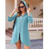 imageZeagoo Womens Long Zip Up Hoodie Lightweight Oversized Tunic Sweatshirt Open Front Cardigan Jacket with PocketsAfleece Fabriclight Blue
