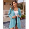 imageZeagoo Womens Long Zip Up Hoodie Lightweight Oversized Tunic Sweatshirt Open Front Cardigan Jacket with PocketsAfleece Fabriclight Blue