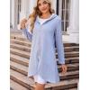 imageZeagoo Womens Long Zip Up Hoodie Lightweight Oversized Tunic Sweatshirt Open Front Cardigan Jacket with PocketsAfleece Fabriclight Gray