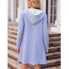imageZeagoo Womens Long Zip Up Hoodie Lightweight Oversized Tunic Sweatshirt Open Front Cardigan Jacket with PocketsAfleece Fabriclight Gray
