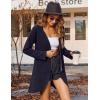 imageZeagoo Womens Long Zip Up Hoodie Lightweight Oversized Tunic Sweatshirt Open Front Cardigan Jacket with PocketsAfleece Fabricnavy Blue