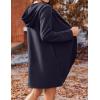 imageZeagoo Womens Long Zip Up Hoodie Lightweight Oversized Tunic Sweatshirt Open Front Cardigan Jacket with PocketsAfleece Fabricnavy Blue