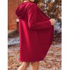 imageZeagoo Womens Long Zip Up Hoodie Lightweight Oversized Tunic Sweatshirt Open Front Cardigan Jacket with PocketsAfleece Fabricred