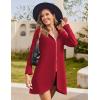 imageZeagoo Womens Long Zip Up Hoodie Lightweight Oversized Tunic Sweatshirt Open Front Cardigan Jacket with PocketsAfleece Fabricred