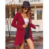 imageZeagoo Womens Long Zip Up Hoodie Lightweight Oversized Tunic Sweatshirt Open Front Cardigan Jacket with PocketsAfleece Fabricred