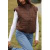 imageZeagoo Womens Puffer Vest Ladies Sleeveless Zip Up Outerwear Warm Puffer Lightweight Down all Winter Jackets Coats 2024Chocolate Brown