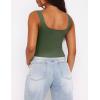 imageZeagoo Womens Square Neck Sleeveless Crop Tops 2025 Cute Double Layer Seamless Slim Fit Y2k Tank TopsArmy Green