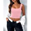 imageZeagoo Womens Square Neck Sleeveless Crop Tops 2025 Cute Double Layer Seamless Slim Fit Y2k Tank TopsBaby Pink