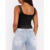 imageZeagoo Womens Square Neck Sleeveless Crop Tops 2025 Cute Double Layer Seamless Slim Fit Y2k Tank TopsBlack