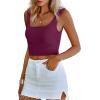 imageZeagoo Womens Square Neck Sleeveless Crop Tops 2025 Cute Double Layer Seamless Slim Fit Y2k Tank TopsBurgundy