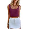 imageZeagoo Womens Square Neck Sleeveless Crop Tops 2025 Cute Double Layer Seamless Slim Fit Y2k Tank TopsBurgundy