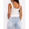imageZeagoo Womens Square Neck Sleeveless Crop Tops 2025 Cute Double Layer Seamless Slim Fit Y2k Tank TopsBwhite