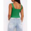 imageZeagoo Womens Square Neck Sleeveless Crop Tops 2025 Cute Double Layer Seamless Slim Fit Y2k Tank TopsGreen
