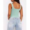 imageZeagoo Womens Square Neck Sleeveless Crop Tops 2025 Cute Double Layer Seamless Slim Fit Y2k Tank TopsMint Green